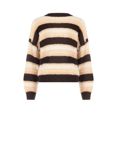 Pull à rayures en fil effet fourrure Rinascimento