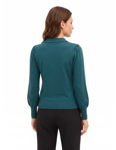 Pull polo avec logo RR brodé Rinascimento - Vert