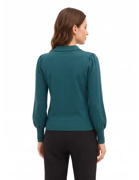 Pull polo avec logo RR brodé Rinascimento - Vert