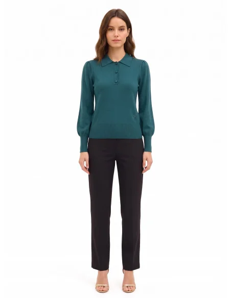 Pull polo avec logo RR brodé Rinascimento - Vert