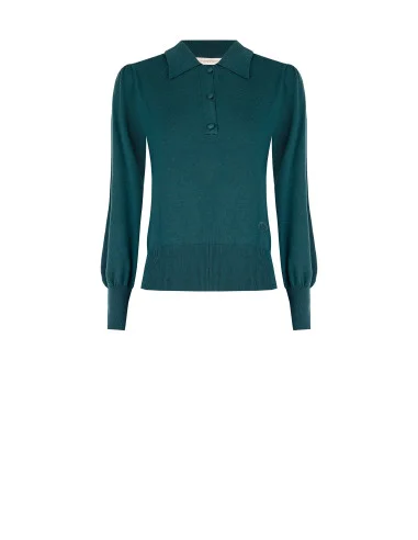 Pull polo avec logo RR brodé Rinascimento - Vert