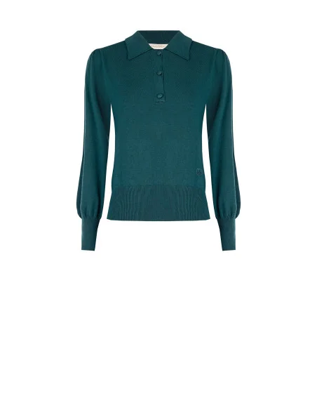 Pull polo avec logo RR brodé Rinascimento - Vert