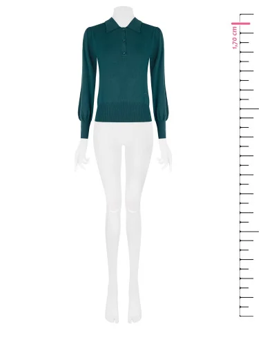 Pull polo avec logo RR brodé Rinascimento - Vert
