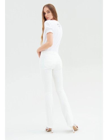 Slim bootcutbroek met push-upeffect van gabardine van Fracomina