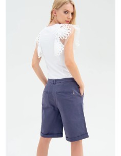 Wijde bermudashort van gabardine Fracomina 2