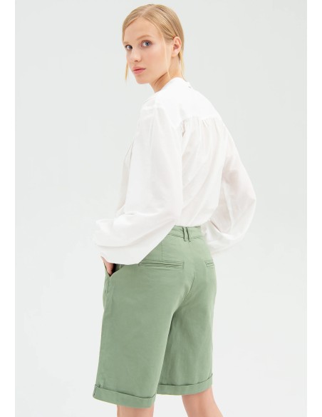 Wijde bermudashort van gabardine Fracomina