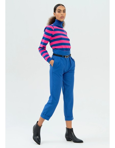Pantalon regular taille haute en tissu technique Fracomina