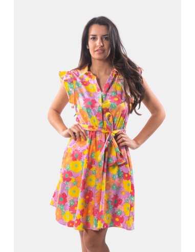 Robe chemise courte à motif floral Fracomina