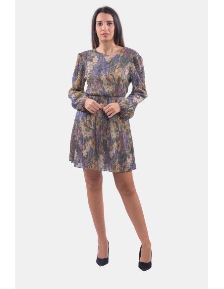 Robe fleurie en fil lamé Lokita