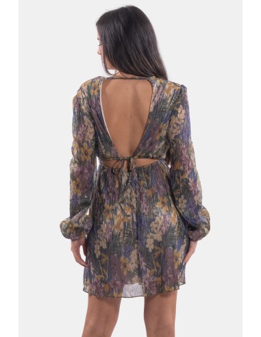 Robe fleurie en fil lamé Lokita