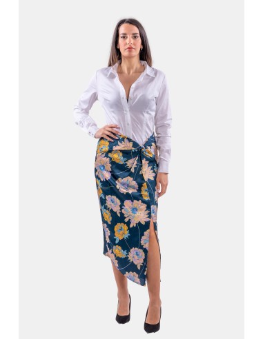 Jupe midi avec fente et imprimé floral Guess