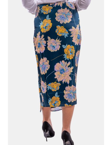 Jupe midi avec fente et imprimé floral Guess