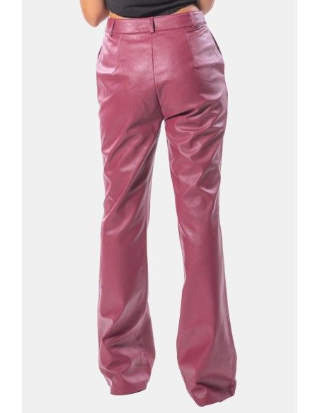 Pantalon bootcut en simili cuir Fracomina