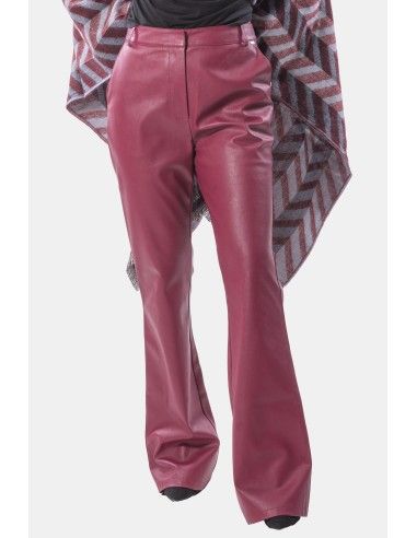 Pantalon bootcut en simili cuir Fracomina