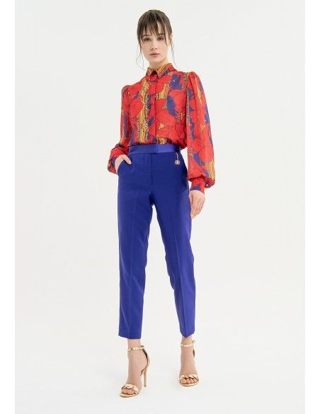 Regular broek van technische stof Fracomina