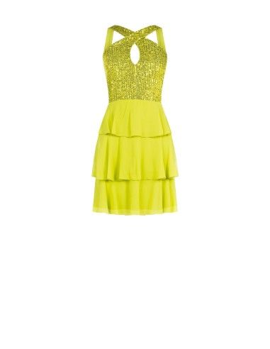 Robe courte à volants en sequins Rinascimento