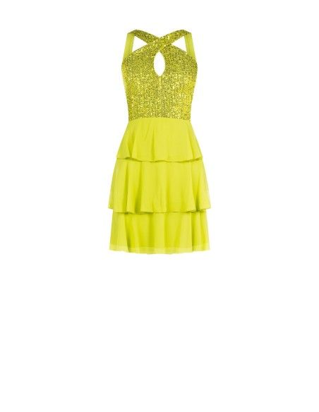 Robe courte à volants en sequins Rinascimento