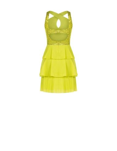 Robe courte à volants en sequins Rinascimento