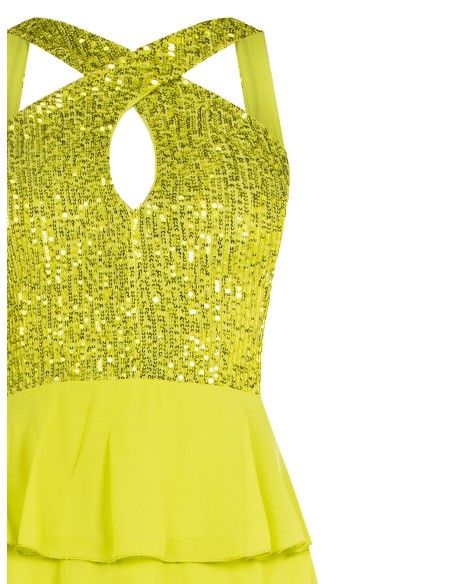 Robe courte à volants en sequins Rinascimento