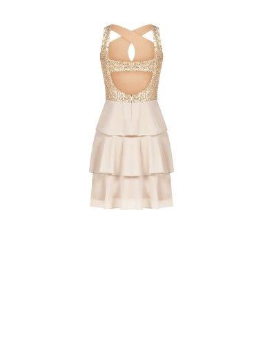 Robe courte à volants en sequins Rinascimento