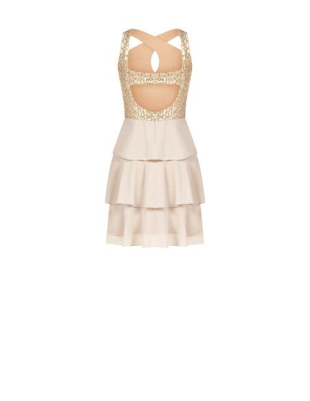 Robe courte à volants en sequins Rinascimento