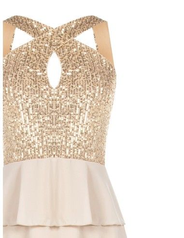 Robe courte à volants en sequins Rinascimento