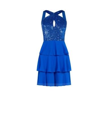 Robe courte à volants en sequins Rinascimento