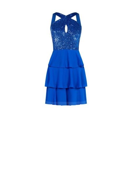 Robe courte à volants en sequins Rinascimento