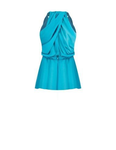 Top en georgette avec broche fleur Rinascimento