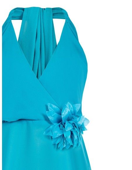 Top en georgette avec broche fleur Rinascimento