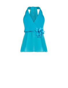 Top en georgette avec broche fleur Rinascimento