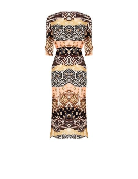 Robe longue à corsage froncé et fermeture éclair au dos Rinascimento