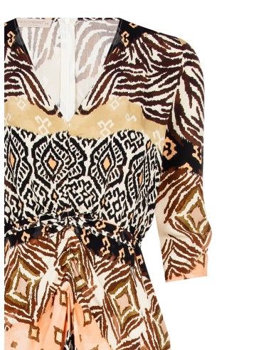 Robe longue à corsage froncé et fermeture éclair au dos Rinascimento