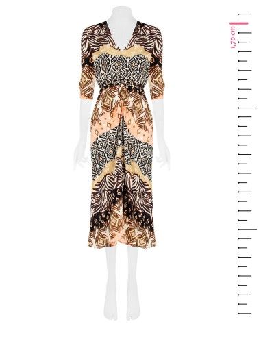 Robe longue à corsage froncé et fermeture éclair au dos Rinascimento