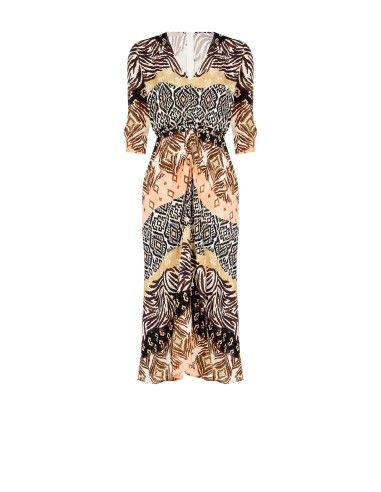 Robe longue à corsage froncé et fermeture éclair au dos Rinascimento