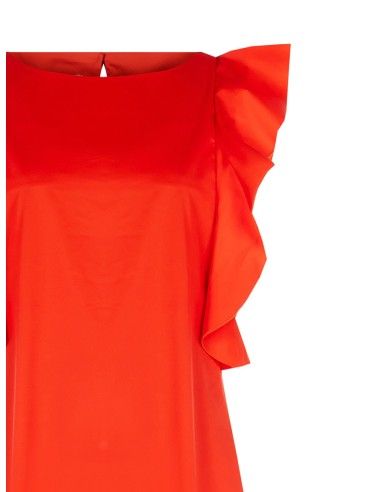 Robe courte trapèze en tissu parachute avec volants Rinascimento