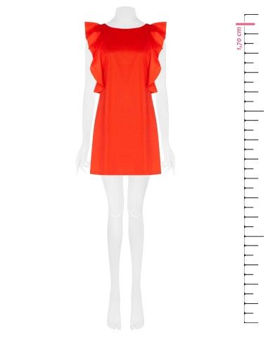 Robe courte trapèze en tissu parachute avec volants Rinascimento