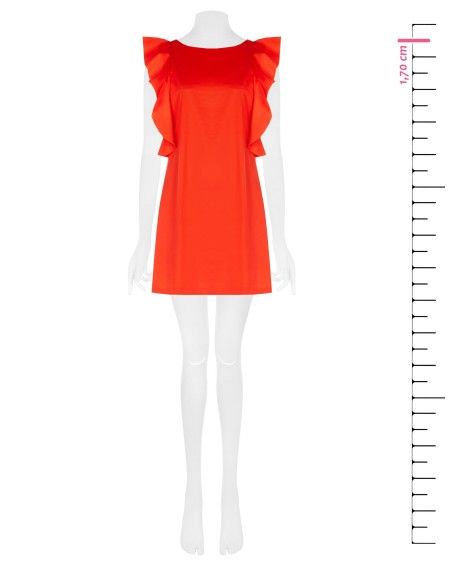 Robe courte trapèze en tissu parachute avec volants Rinascimento