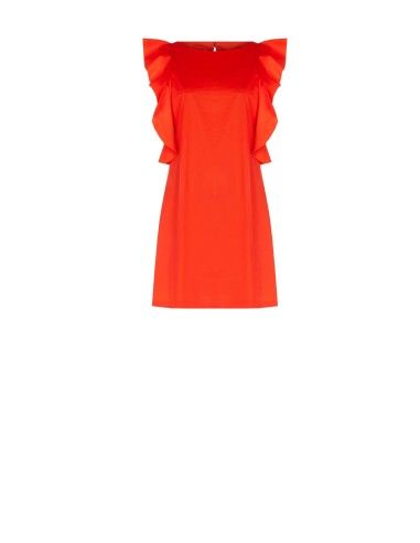 Robe courte trapèze en tissu parachute avec volants Rinascimento