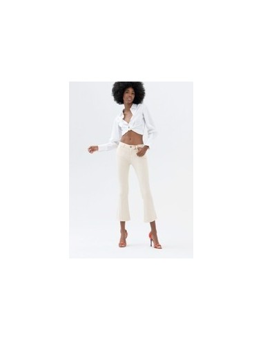 Jean Bella flare cropped stretch coloré Fracomina