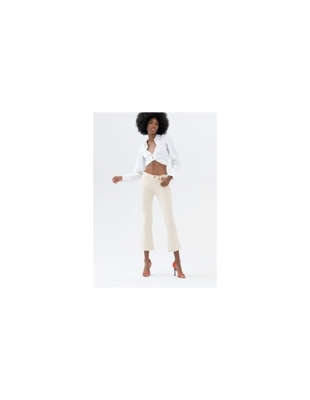 Jean Bella flare cropped stretch coloré Fracomina