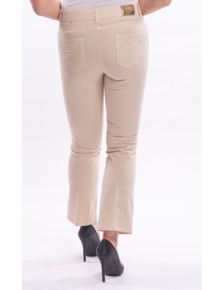 Jean Bella flare cropped stretch coloré Fracomina