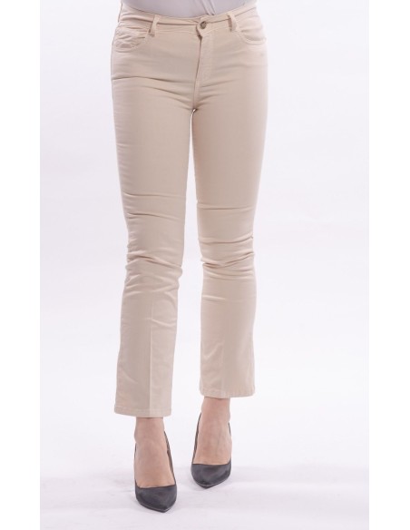 Jean Bella flare cropped stretch coloré Fracomina