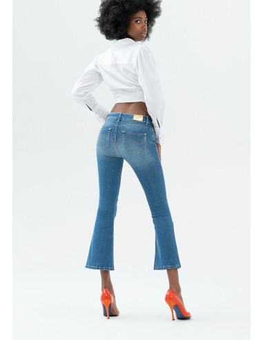 Bella Flare Cropped-jeans van verfijnde stretchdenim van Fracomina