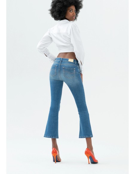 Jean Bella flare cropped en denim stretch sophistiqué Fracomina