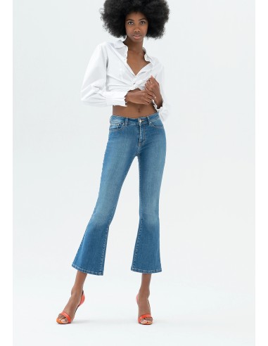 Bella Flare Cropped-jeans van verfijnde stretchdenim van Fracomina