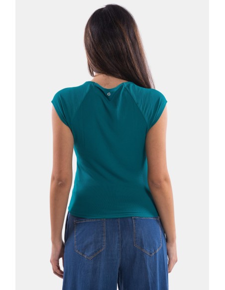 Pull côtelé Guess à encolure carrée
