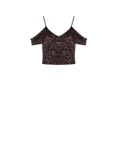 Crop top recouvert de paillettes Rinascimento