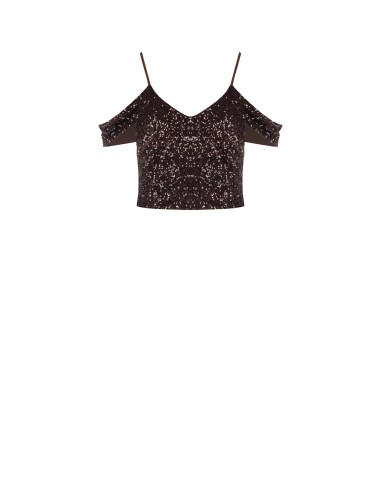 Met pailletten bedekte crop top van Rinascimento