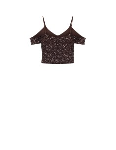 Crop top recouvert de paillettes Rinascimento 2